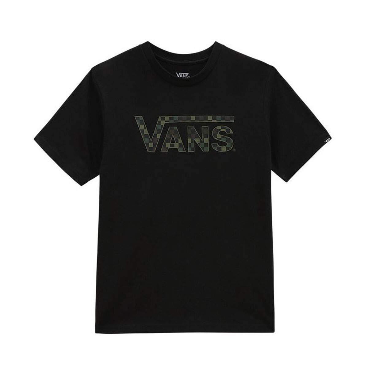 Camisola de Manga Curta Criança Vans Checkered Vans-B Preto - EcoNest