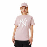 Camisola de Manga Curta New Era MLB League Essentials New York Yankees Rosa Claro Unissexo - EcoNest