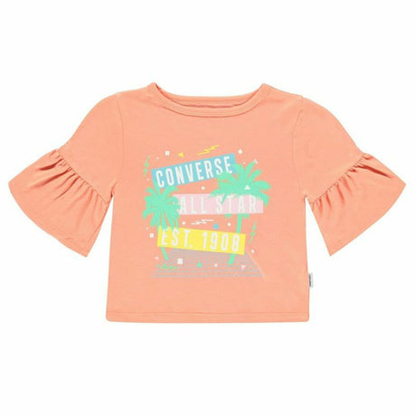 Camisola de Manga Curta Infantil Converse Ruffle Salmão - EcoNest