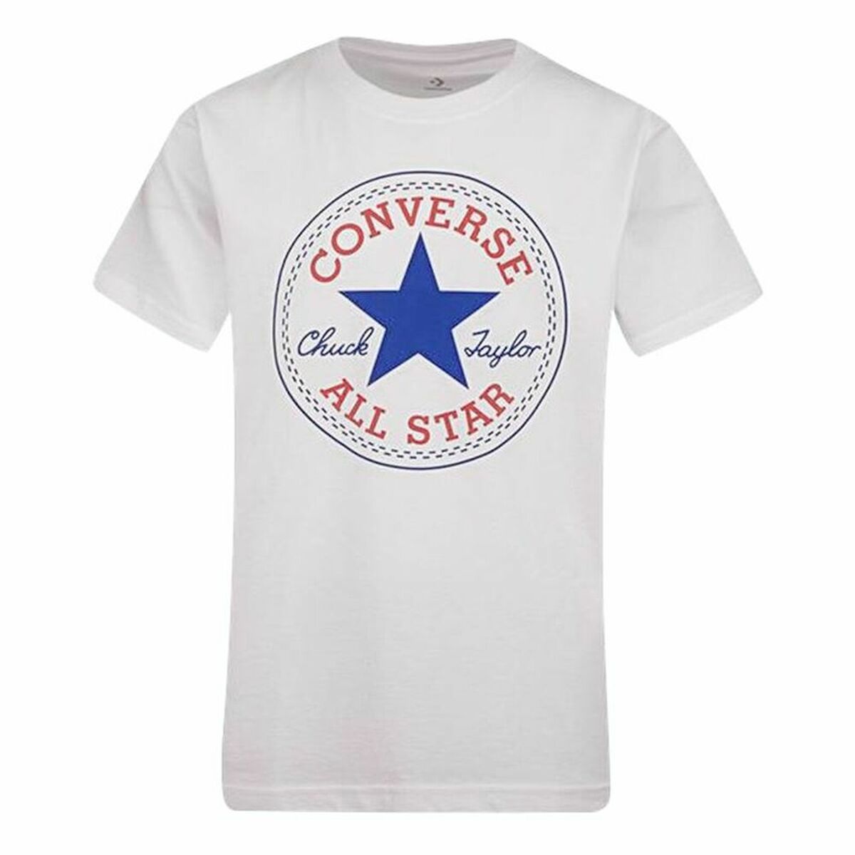 Camisola de Manga Curta Infantil Converse Branco - EcoNest