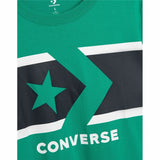 Camisola de Manga Curta Infantil Converse Stripe Star Chevron Verde - EcoNest