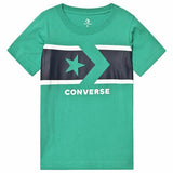 Camisola de Manga Curta Infantil Converse Stripe Star Chevron Verde - EcoNest