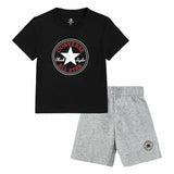 Conjunto Desportivo para Crianças Converse Core Tee Ft Short Preto Cinzento Bebés - EcoNest