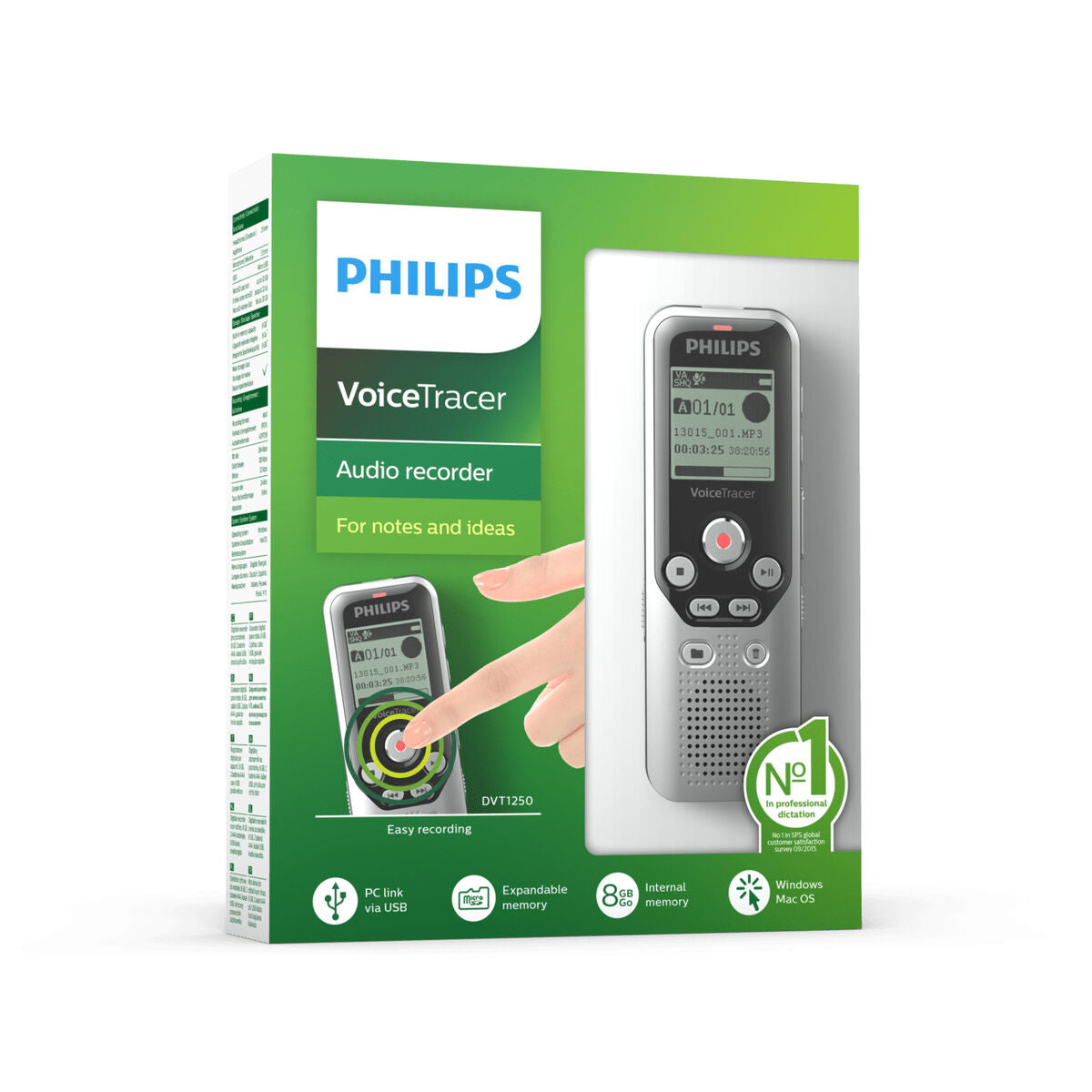 Gravador Philips DVT1250 Preto/Cinzento - EcoNest