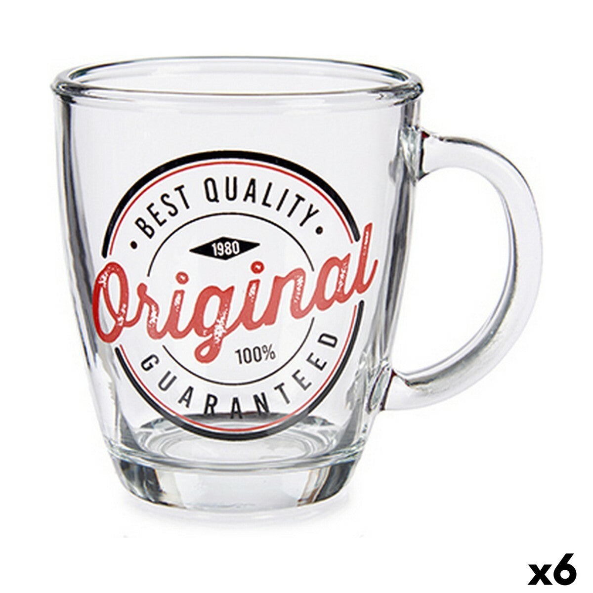Caneca Original Transparente Vidro (320 ml) (6 Unidades) - EcoNest
