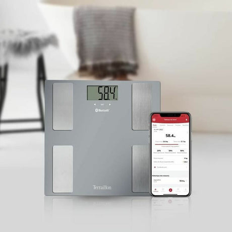 Balança digital para casa de banho Terraillon Smart Connect Cinzento - EcoNest