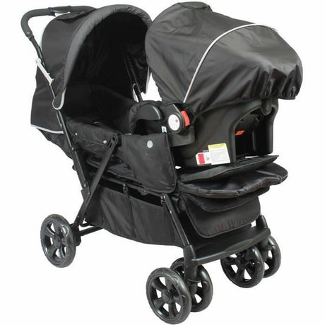 Carrinho de passeio para bebê Bambisol Gemelar Preto/Cinzento - EcoNest