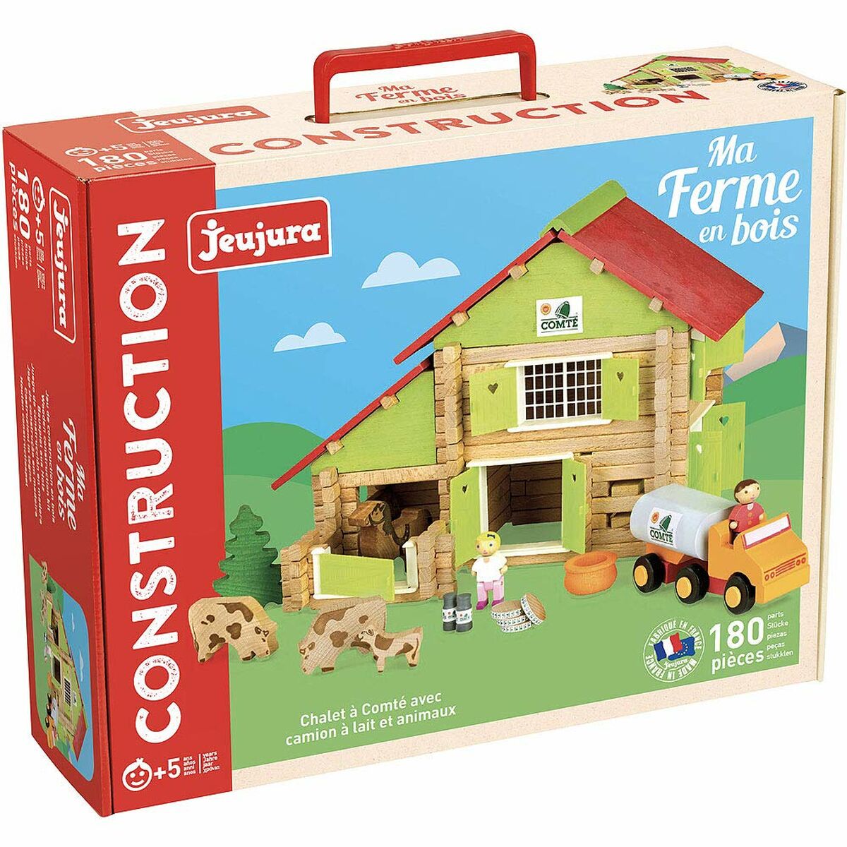 Playset Jeujura My Wooden Farm 30 x 30 x 30 cm (180 Peças) - EcoNest