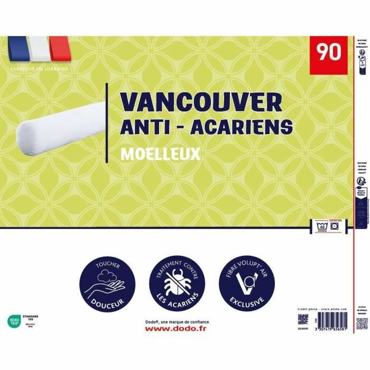 Almofada DODO Vancouver Branco 90 cm Antiácaros - EcoNest