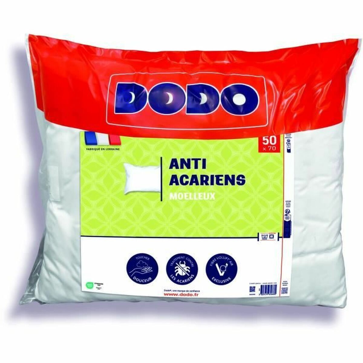 Almofada DODO Branco 50 x 70 cm Antiácaros - EcoNest