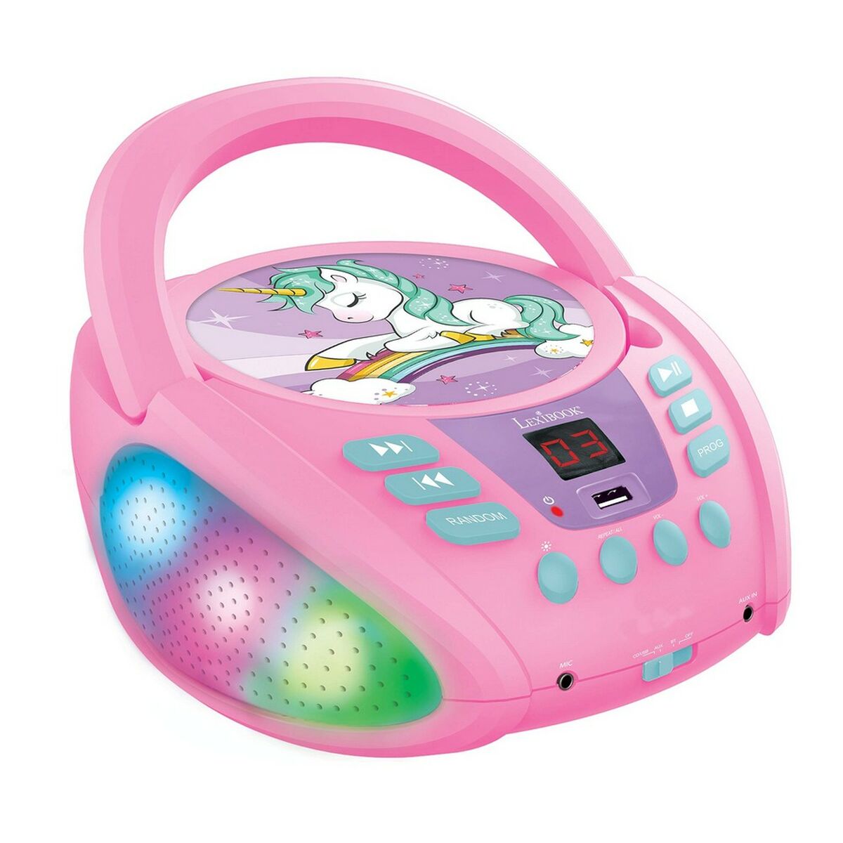 Reprodutor CD/MP3 Lexibook Infantil Cor de Rosa Bluetooth Unicórnio - EcoNest