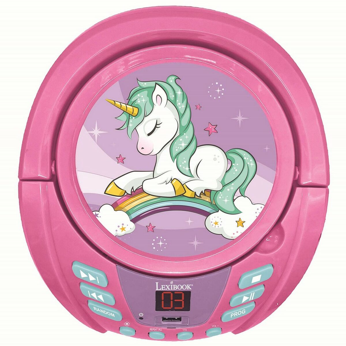 Reprodutor CD/MP3 Lexibook Infantil Cor de Rosa Bluetooth Unicórnio - EcoNest