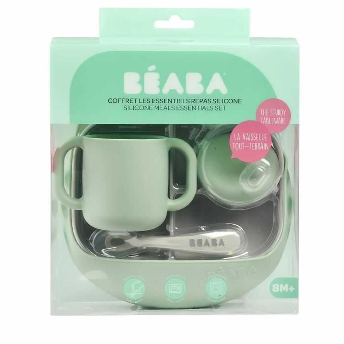 Conjunto de Louça Béaba Verde 4 Peças Silicone - EcoNest