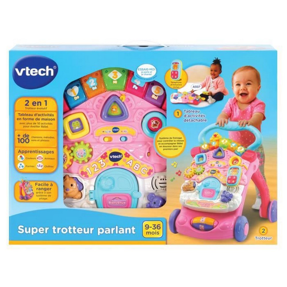 Andarilho Vtech Super Trotteur Parlant 2 En 1 Rose Cor de Rosa - EcoNest