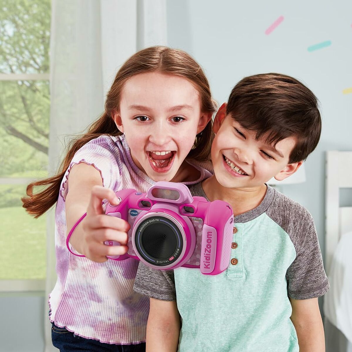 Câmara fotográfica infantil Vtech Kidizoom Duo DX Cor de Rosa