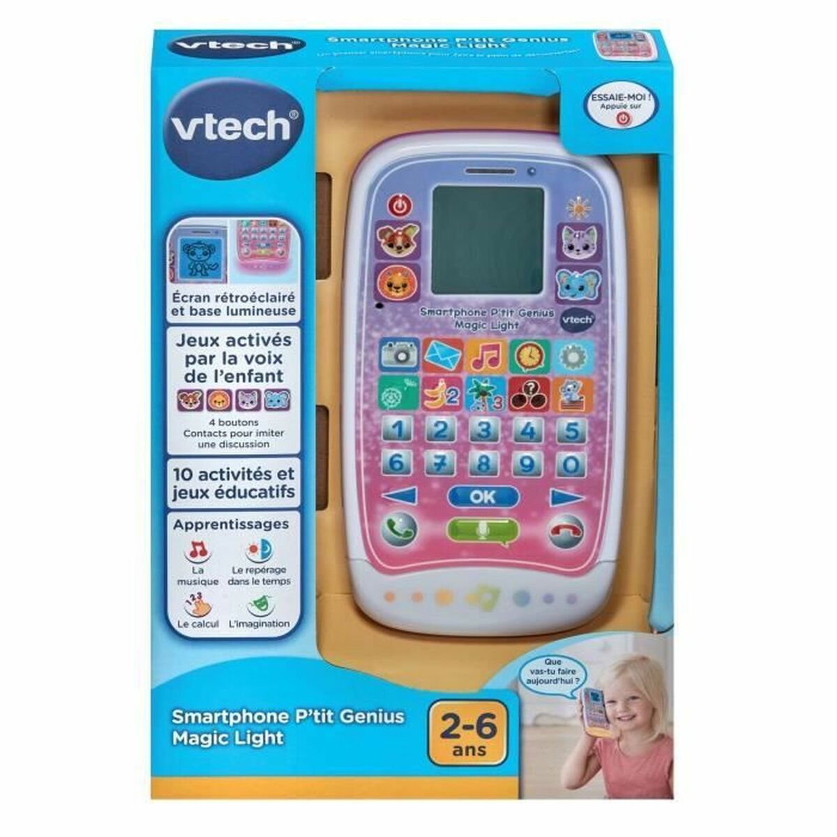 Telefone de brincar Vtech Smartphone P´tit Genius Magic Light (FR) - EcoNest