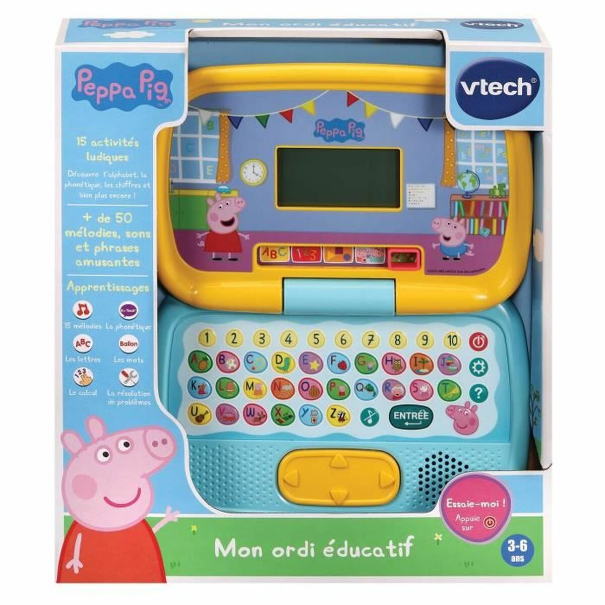 Computador portátil Vtech Peppa Pig 3-6 anos Brinquedo Interativo - EcoNest