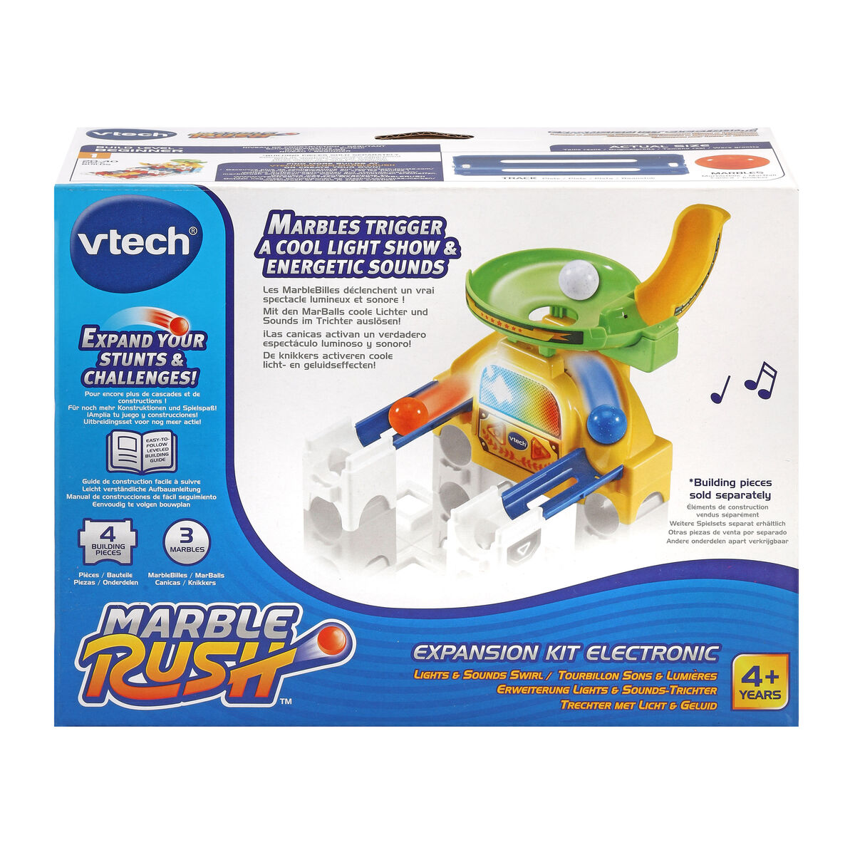 Conjunto de Berlindes Vtech Marble Rush - Expansion Kit Electronic - Trechter Circuito 4 Peças Pista com Rampas + 4 Anos - EcoNest