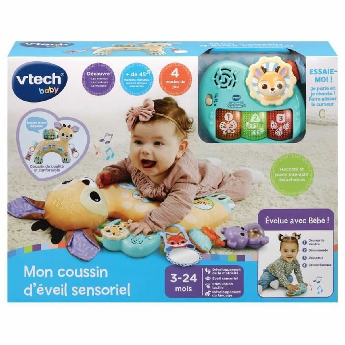 Almofada Vtech Baby MON COUSSIN D'ÉVEIL SENSORIEL (Francês) - EcoNest