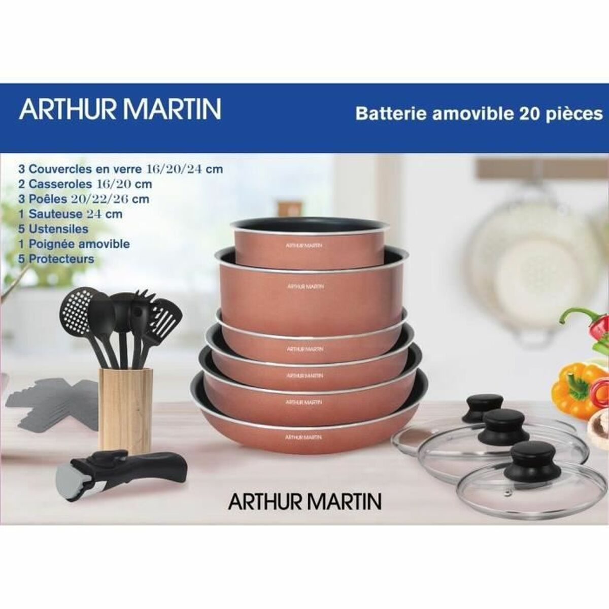 Bateria de Cozinha Arthur Martin 20 Peças - EcoNest