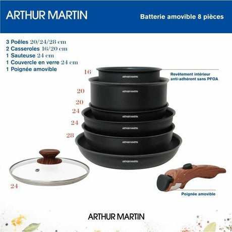 Bateria de Cozinha Arthur Martin 8 Peças - EcoNest