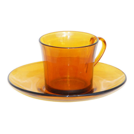 Chávena com Prato Duralex 9006DS12A0111 Âmbar 180 ml (6 Unidades) - EcoNest