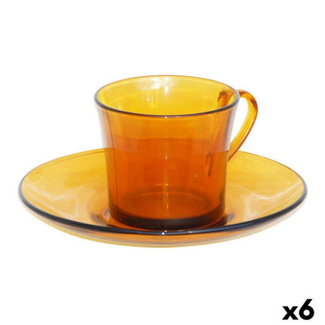 Chávena com Prato Duralex 9006DS12A0111 Âmbar 180 ml (6 Unidades) - EcoNest