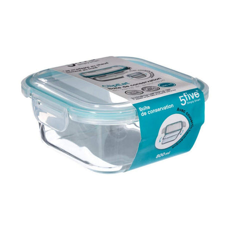 Lancheira 5five 16 x 16 x 7,5 cm Cristal 800 ml - EcoNest