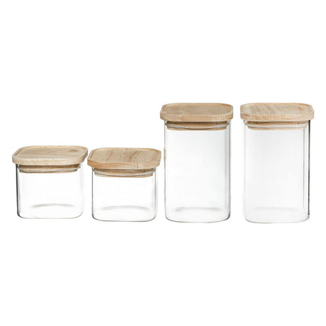 Conjunto de 4 Potes Secret de Gourmet Cozinha Empilhável Vidro - EcoNest