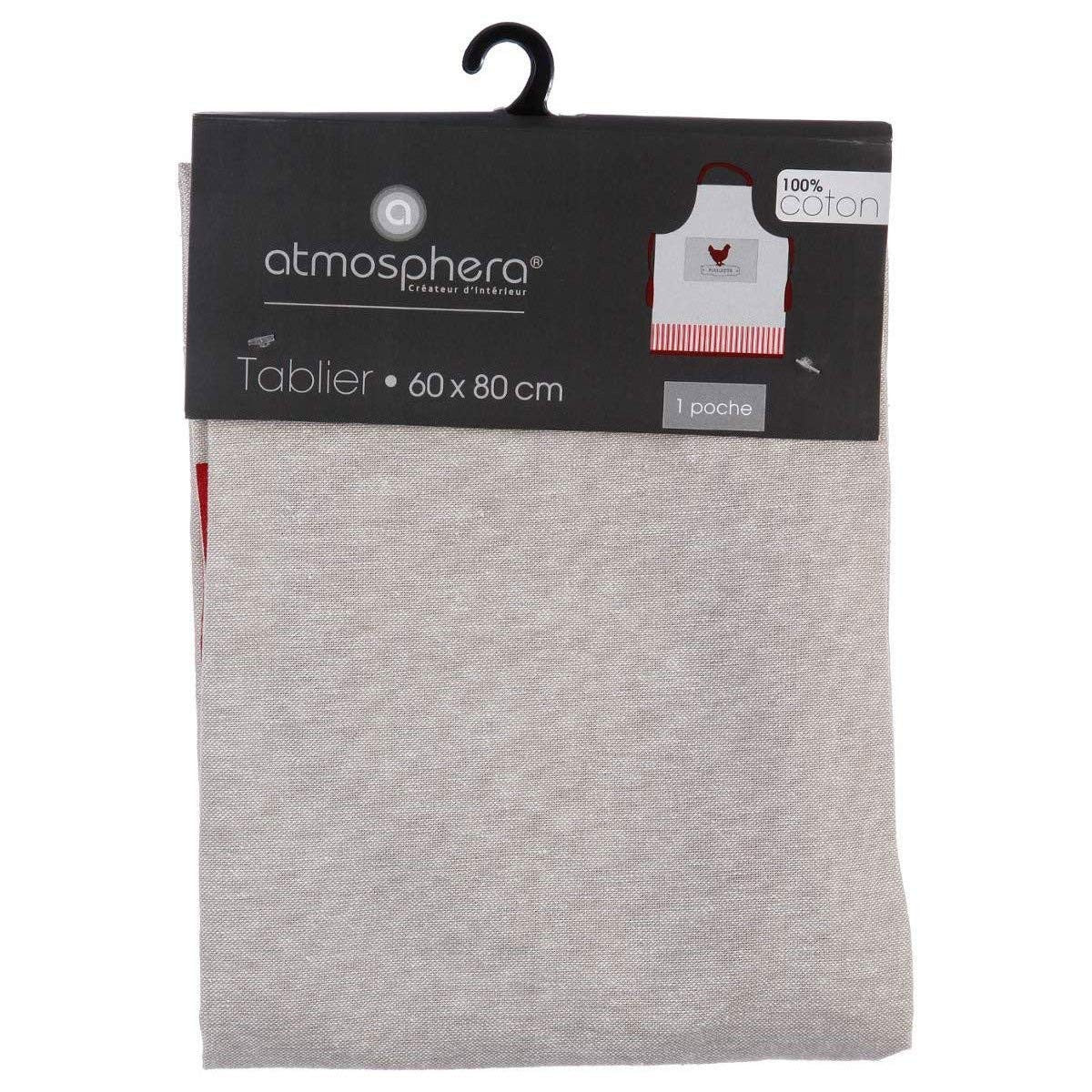 Avental com Bolso Atmosphera Poulette Bege Algodão 60 x 80 cm - EcoNest