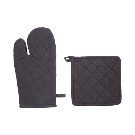 Conjunto de Luva de Forno e Pega Atmosphera Algodão Cinzento escuro - EcoNest