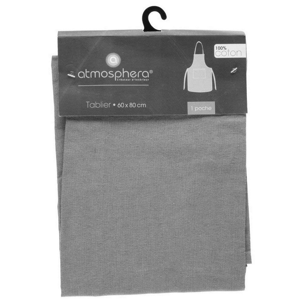 Avental com Bolso Atmosphera Algodão Cinzento claro 60 x 80 cm - EcoNest