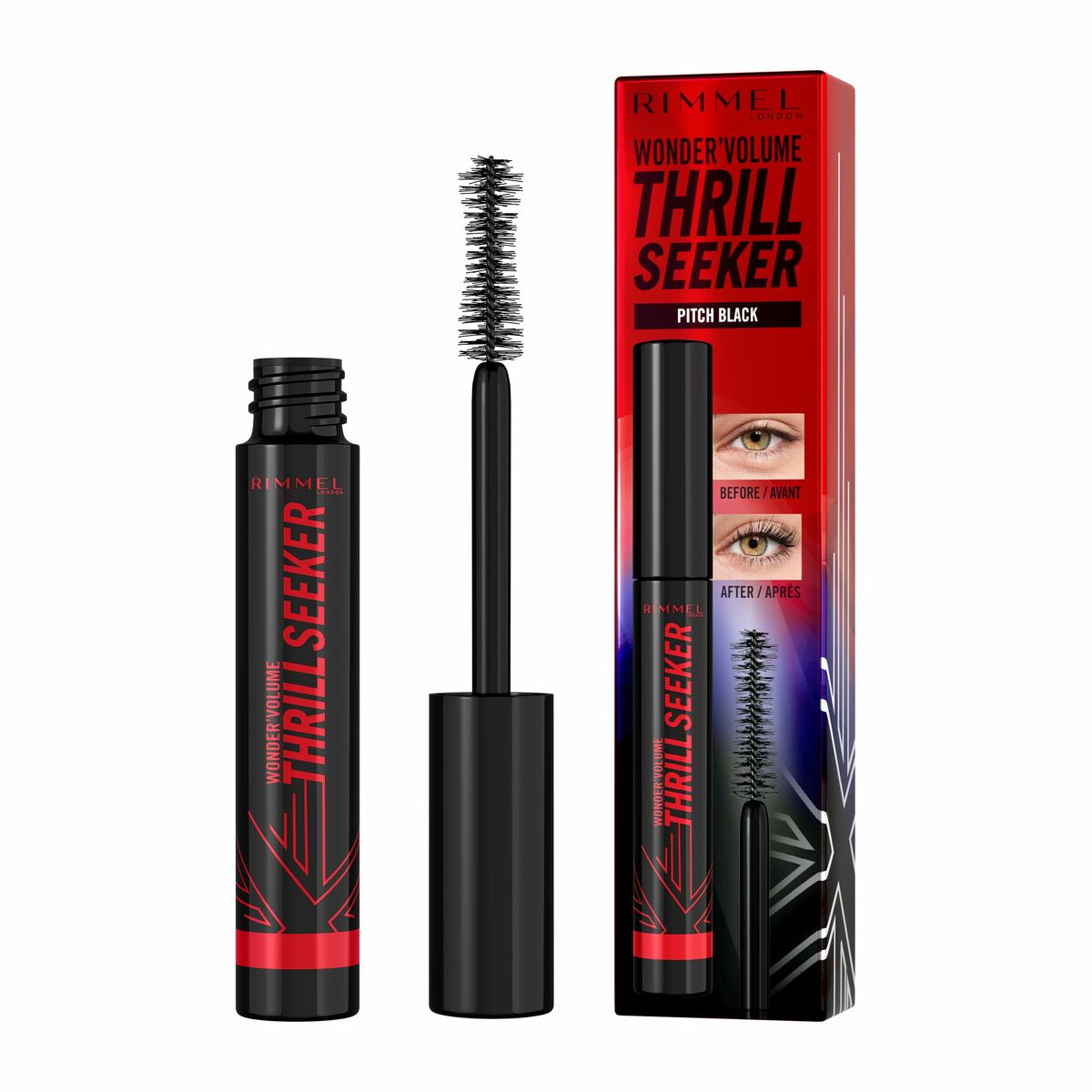 Rímel Rimmel London Volume Thrill Seeker Nº 004 Pitch Black 8 ml - EcoNest