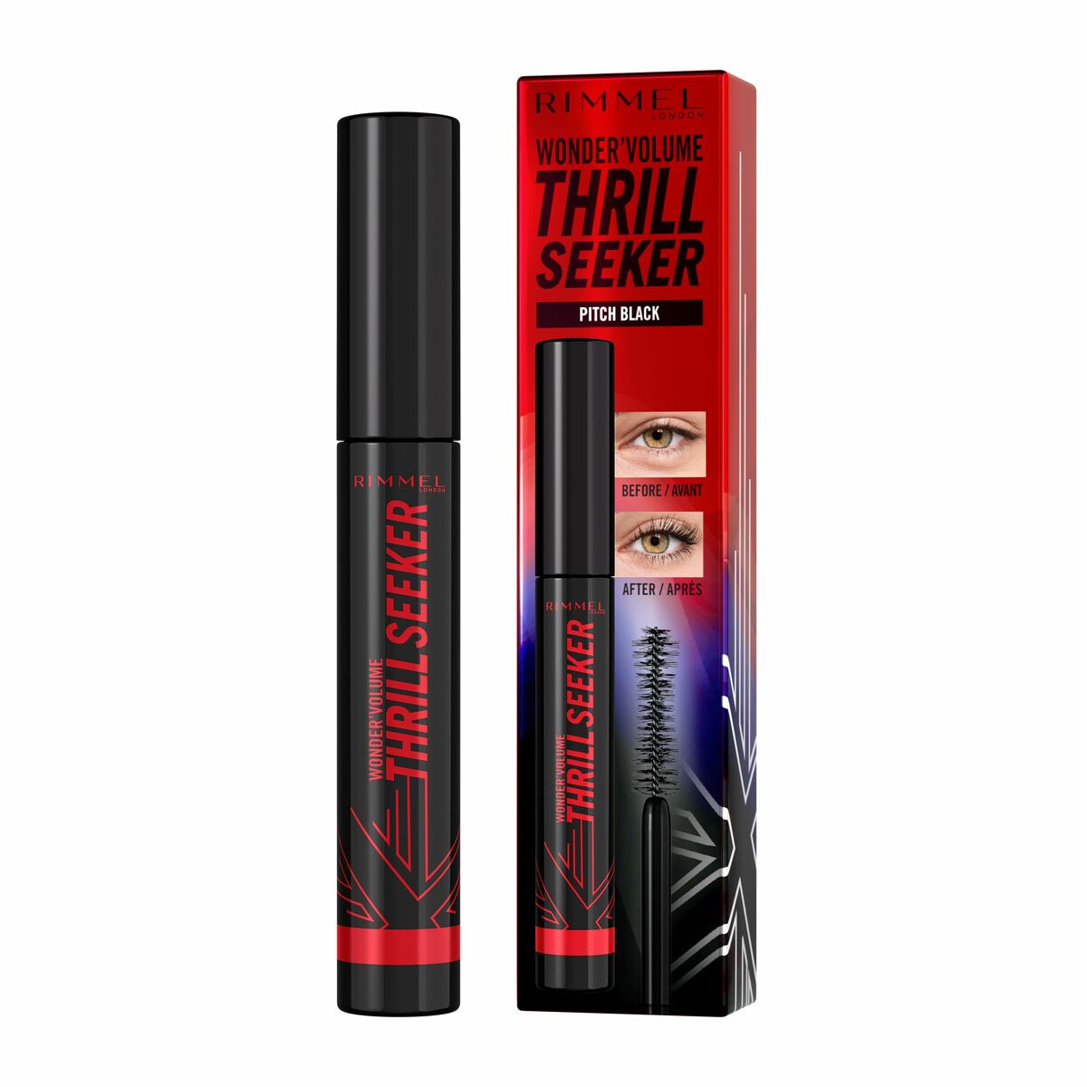 Rímel Rimmel London Volume Thrill Seeker Nº 004 Pitch Black 8 ml - EcoNest