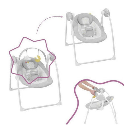 Cadeira de baloiço Badabulle Candy Comfort Swing Cinzento Branco - EcoNest