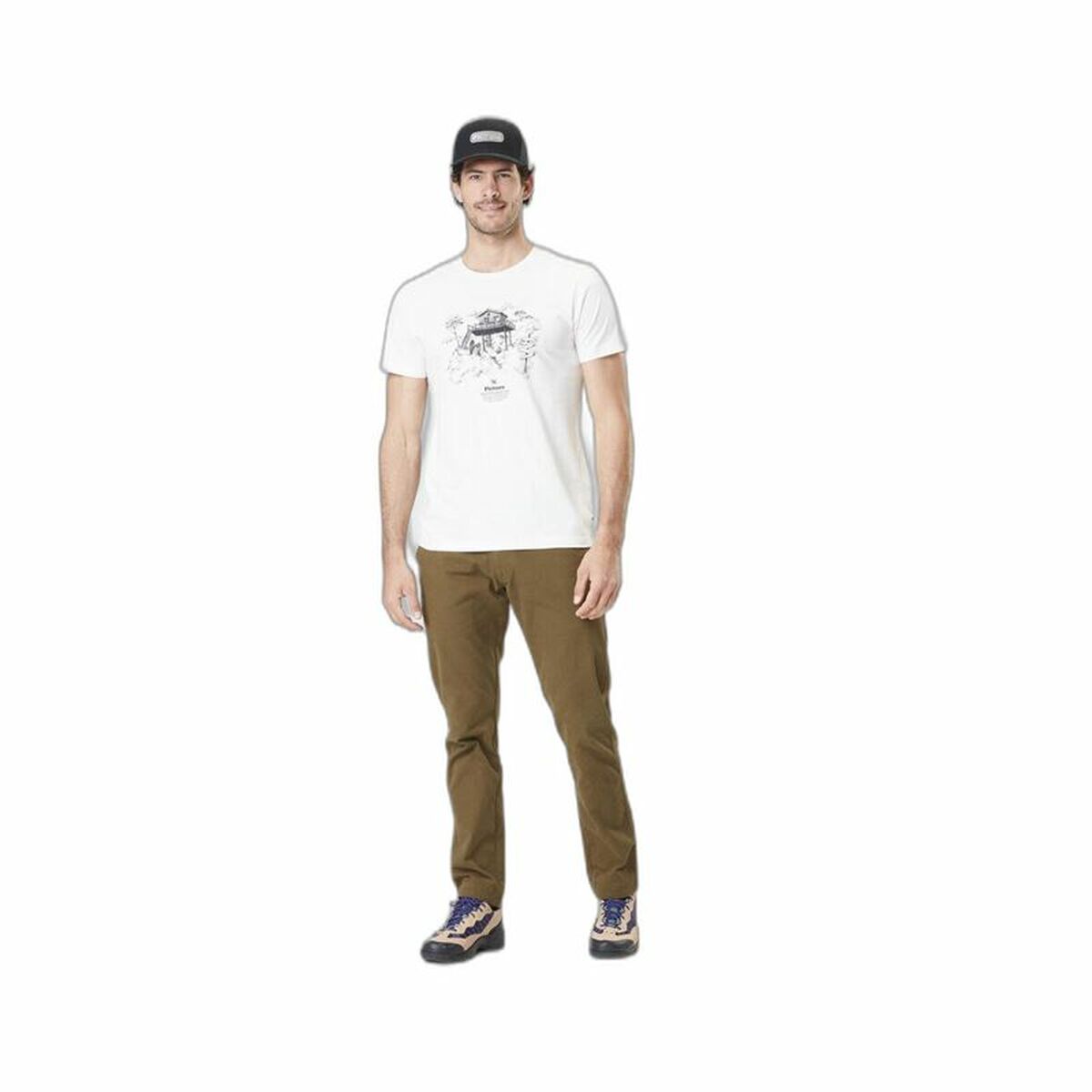 T-shirt Picture DS Surf Cabin Natural Branco Homem - EcoNest