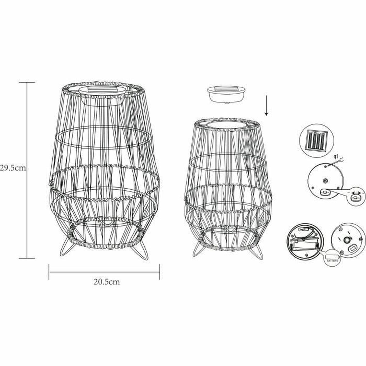 Lâmpada solar Galix 30 cm - EcoNest