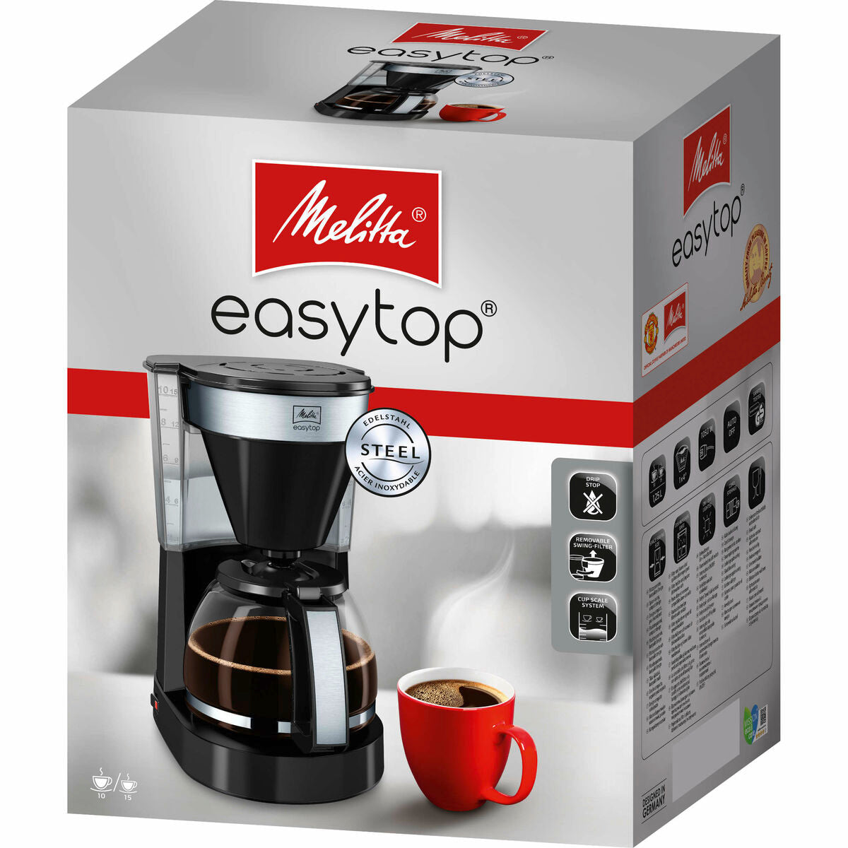 Cafeteira Elétrica Melitta Easy Top II 1023-04 1050 W Preto 1050 W 1,25 L 900 g - EcoNest