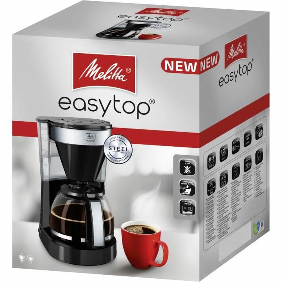 Cafeteira Elétrica Melitta Easy Top II 1023-04 1050 W Preto 1050 W 1,25 L 900 g - EcoNest