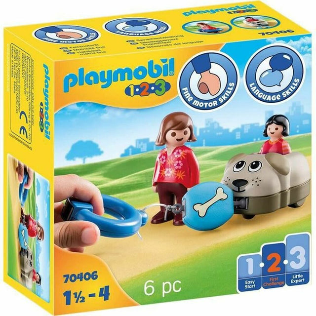 Playset Playmobil 1.2.3 Cão Meninos 70406 (6 pcs) - EcoNest