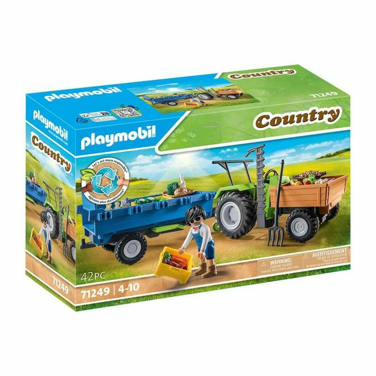 Playset de Veículos Playmobil 71249 Trator 42 Peças - EcoNest