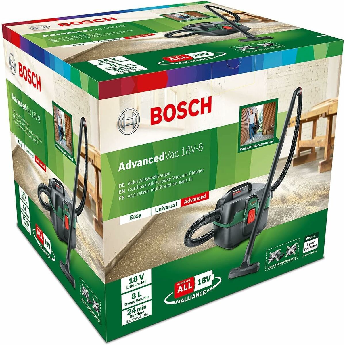 Aspirador 3 em 1 BOSCH AdvancedVac 18V-8 8 L - EcoNest