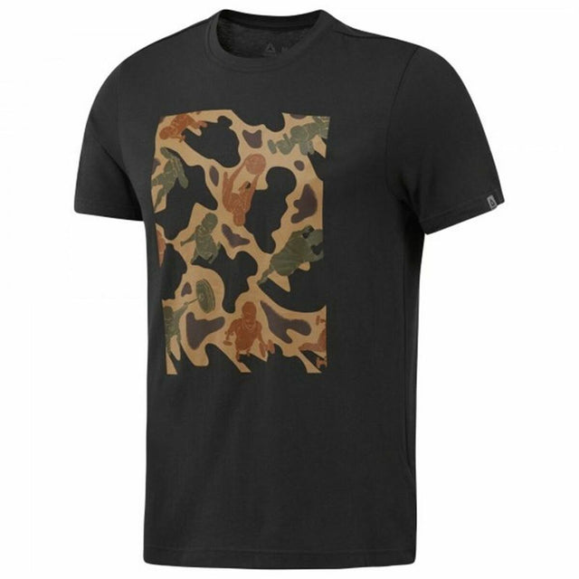 Camisola de Manga Curta Homem Reebok Sportswear Training Camuflagem Preto - EcoNest