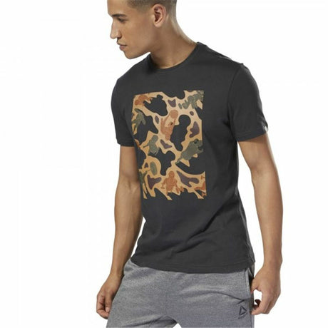 Camisola de Manga Curta Homem Reebok Sportswear Training Camuflagem Preto - EcoNest
