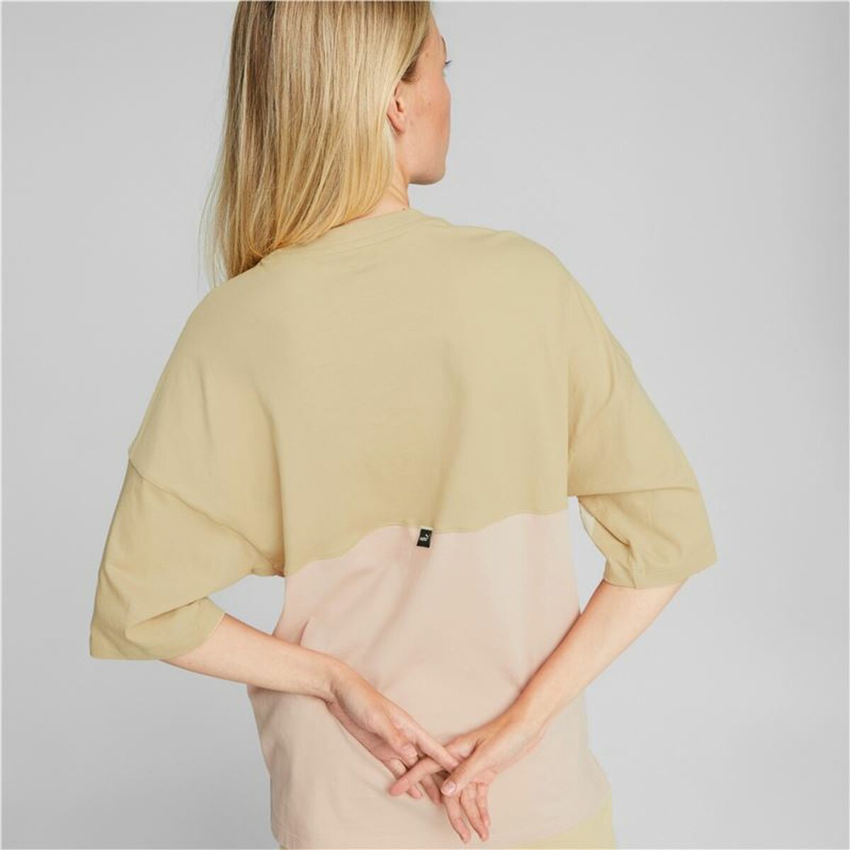 Camisola de Manga Curta Mulher Puma Colorblock Bege - EcoNest