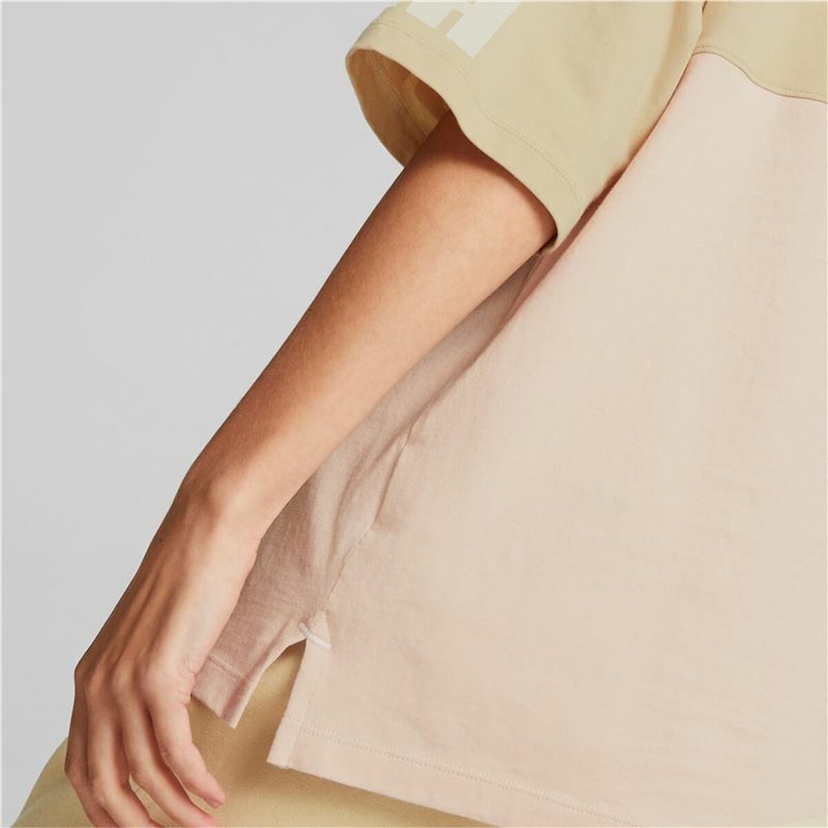 Camisola de Manga Curta Mulher Puma Colorblock Bege - EcoNest