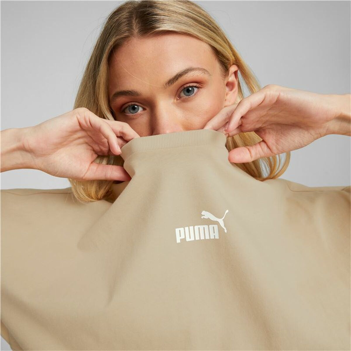 Camisola de Manga Curta Mulher Puma Colorblock Bege - EcoNest
