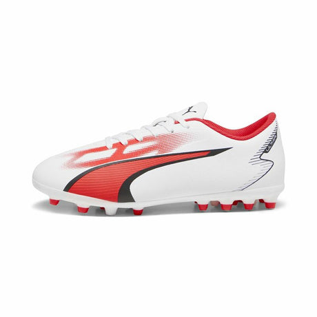 Chuteiras Infantis Puma Ultra Play MG Branco Vermelho - EcoNest