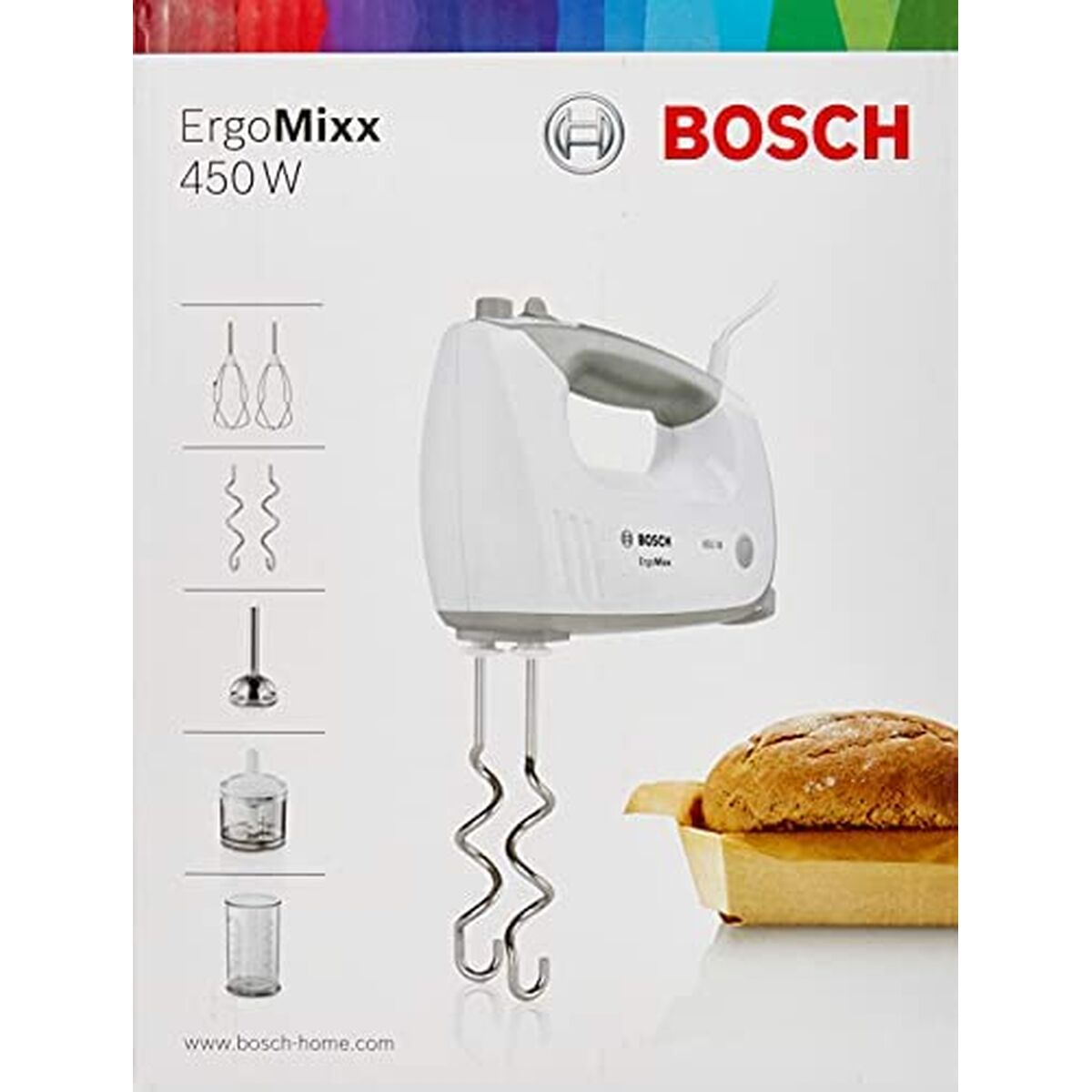 Batedora de Mão BOSCH MFQ36480 Branco Cinzento 450 W - EcoNest