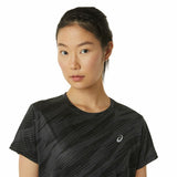 Camisola de Manga Curta Mulher Asics Core All Over Print Preto Mulher - EcoNest